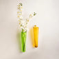 VivaTerra Blown Glass Hanging Wall Vases, Set of 2