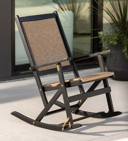 VivaTerra Outdoor Folding Eucalyptus Outdoor Rocker