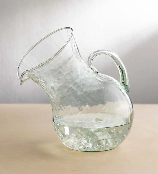 VivaTerra Large Recycled Glass-Tilted Pitcher