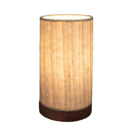 VivaTerra Recycled Paper Mini Lamp on Mango Wood Base