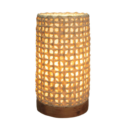 VivaTerra Recycled Paper Mini Lamp on Mango Wood Base