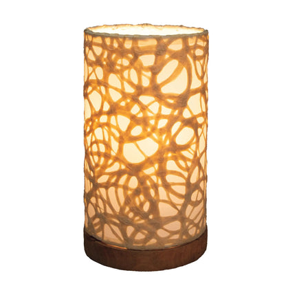 VivaTerra Recycled Paper Mini Lamp on Mango Wood Base