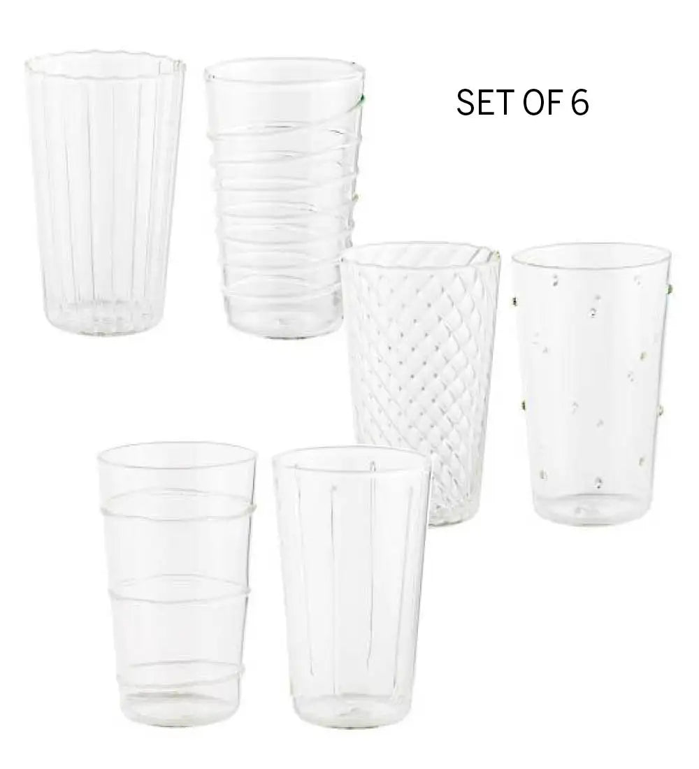 VivaTerra Clear Patterned Glassware Collection