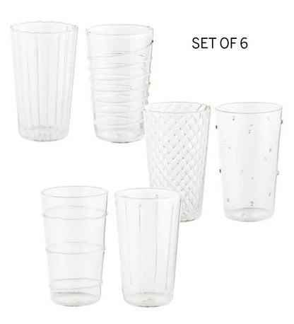 VivaTerra Clear Patterned Glassware Collection