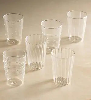 VivaTerra Clear Patterned Glassware Collection