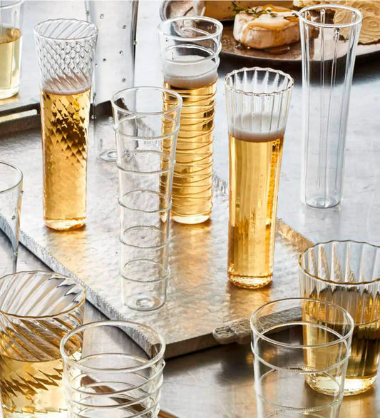 VivaTerra Clear Patterned Glassware Collection