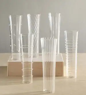 VivaTerra Clear Patterned Glassware Collection