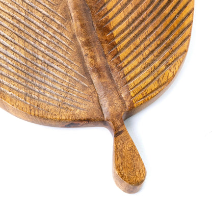 VivaTerra Mango Wood Leaf-Shaped Serving Plates, Set of 3