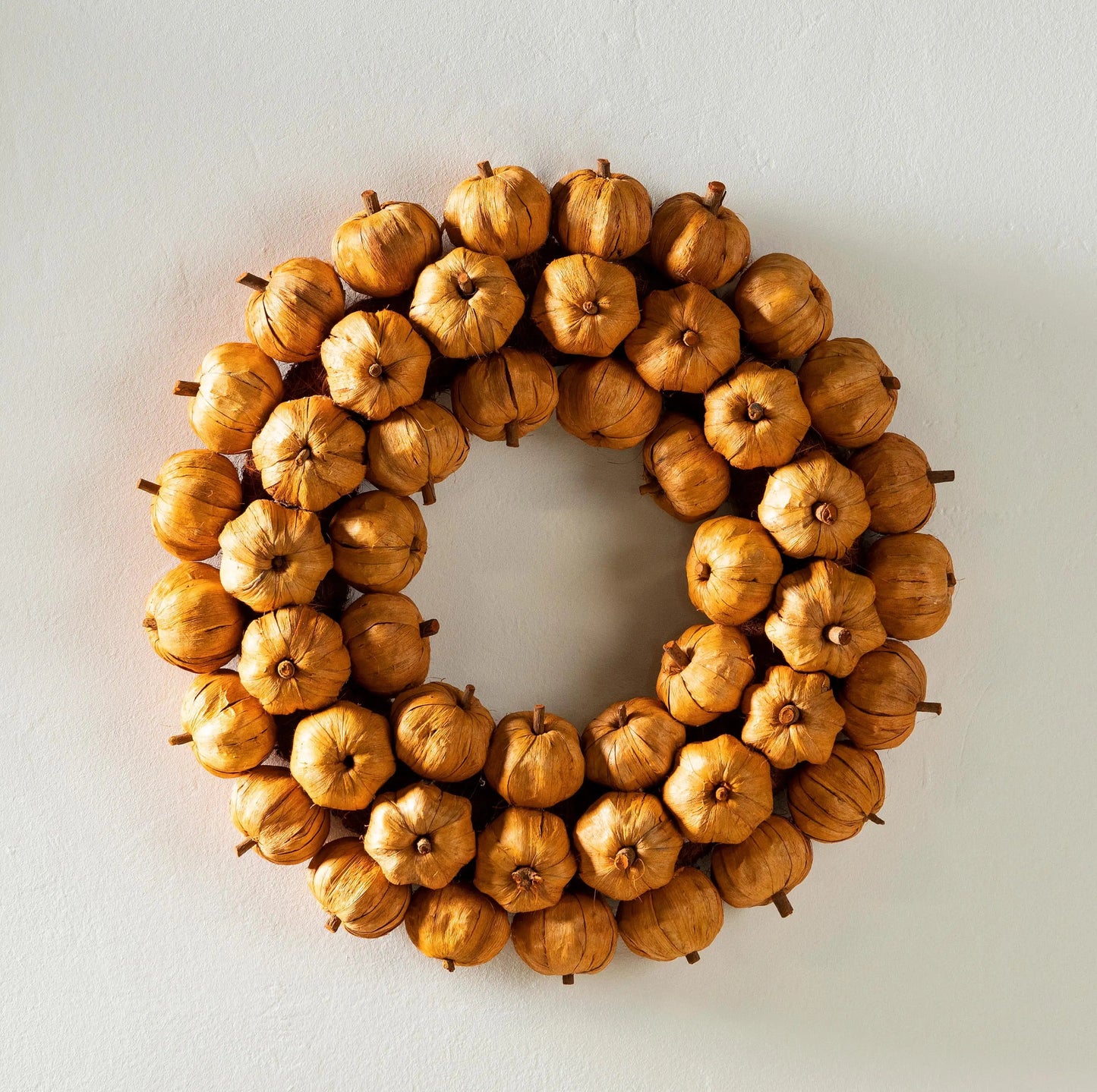 VivaTerra Handcrafted Faux Pumpkin Wreath, 19"