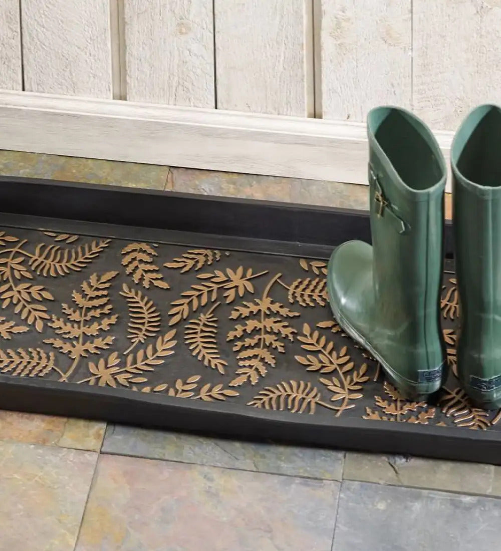 VivaTerra Copper-Brushed Ferns Rubber Boot Tray