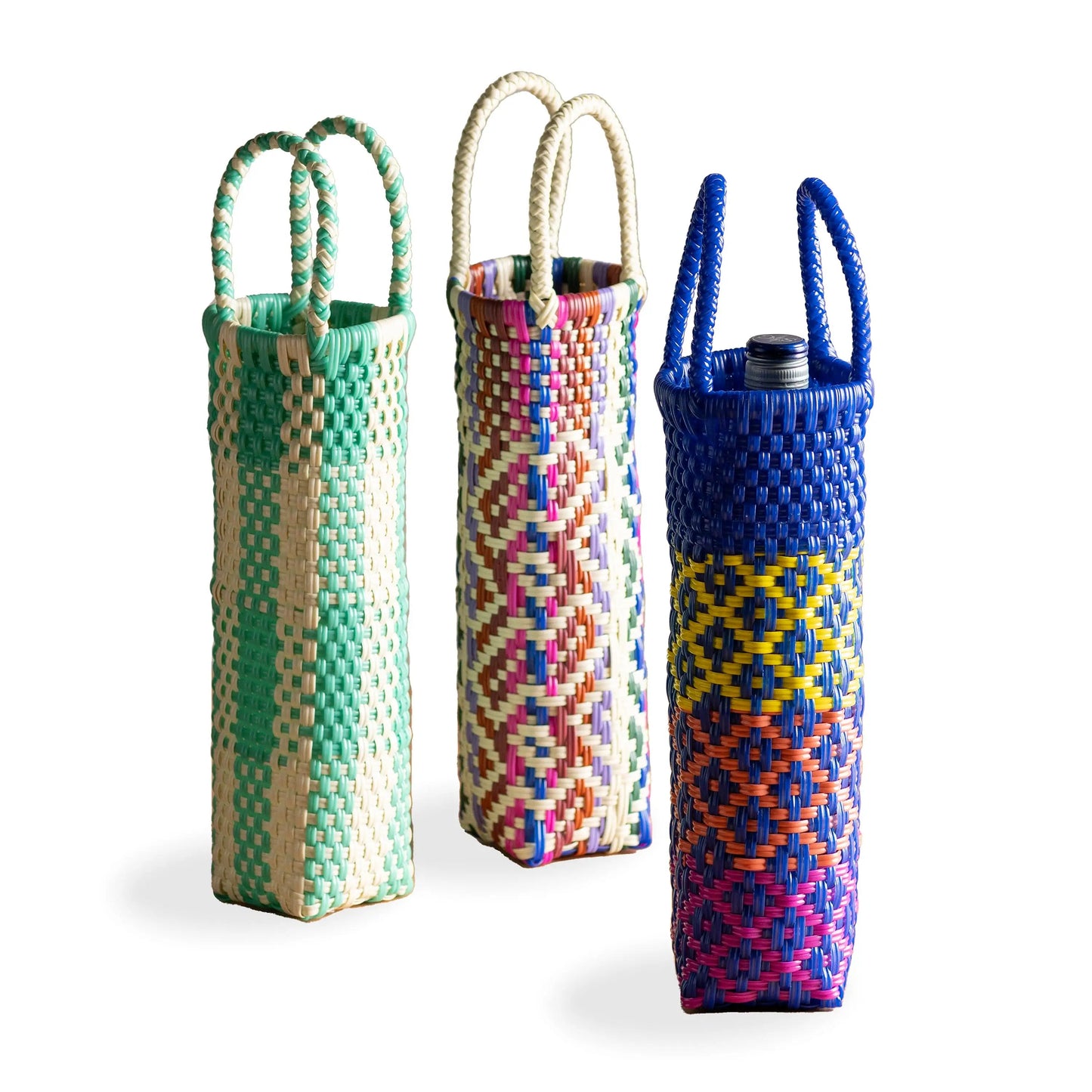 VivaTerra Woven Recycled Plastic Wine Tote