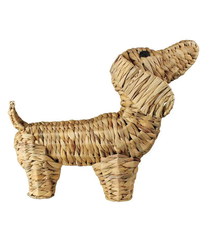 VivaTerra Woven Water Hyacinth Dog Sculpture