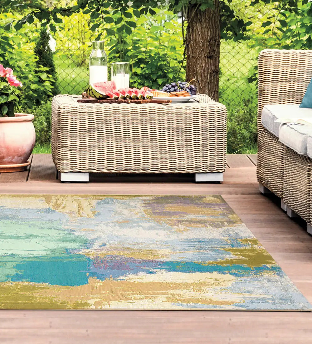 VivaTerra  Indoor/ Outdoor Watercolor Rug