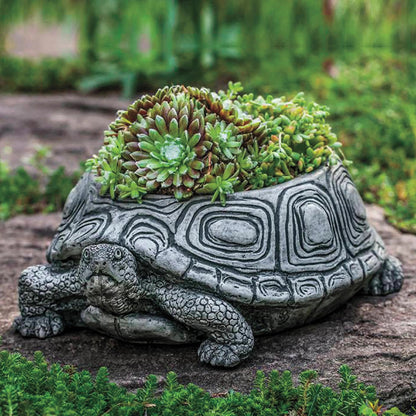 VivaTerra Handcrafted Alpine Stone Turtle Planter