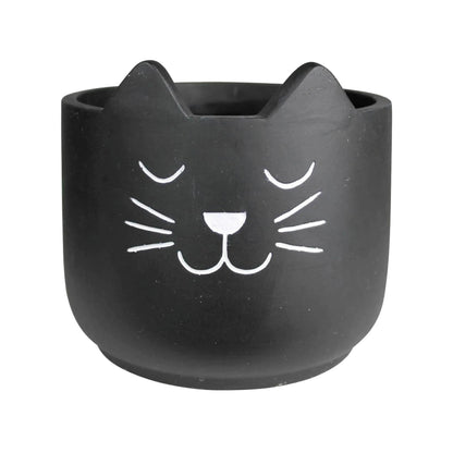 VivaTerra Black Cat Cement Planter