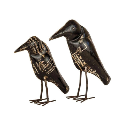 VivaTerra Antique Recycled Iron Crows, Set of 2