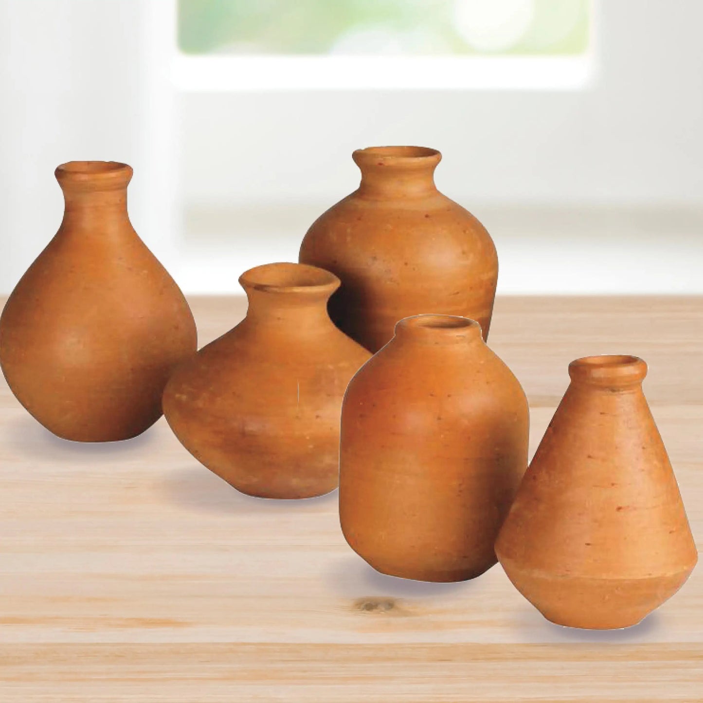 VivaTerra Petite Terracotta Vases, Set of 5