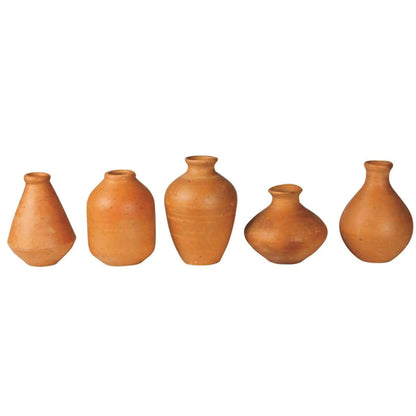 VivaTerra Petite Terracotta Vases, Set of 5