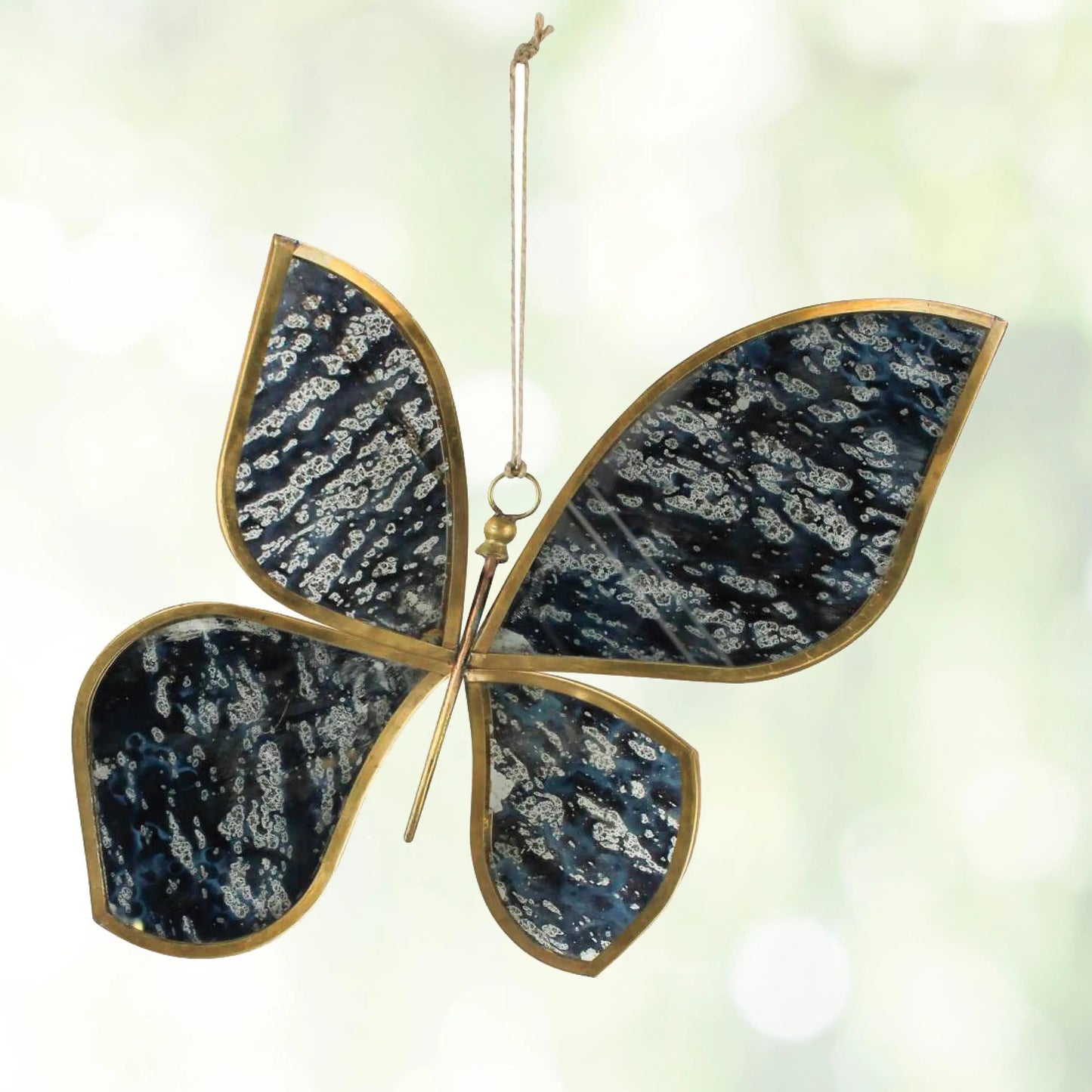 VivaTerra Glass Mirrored Hanging Butterfly