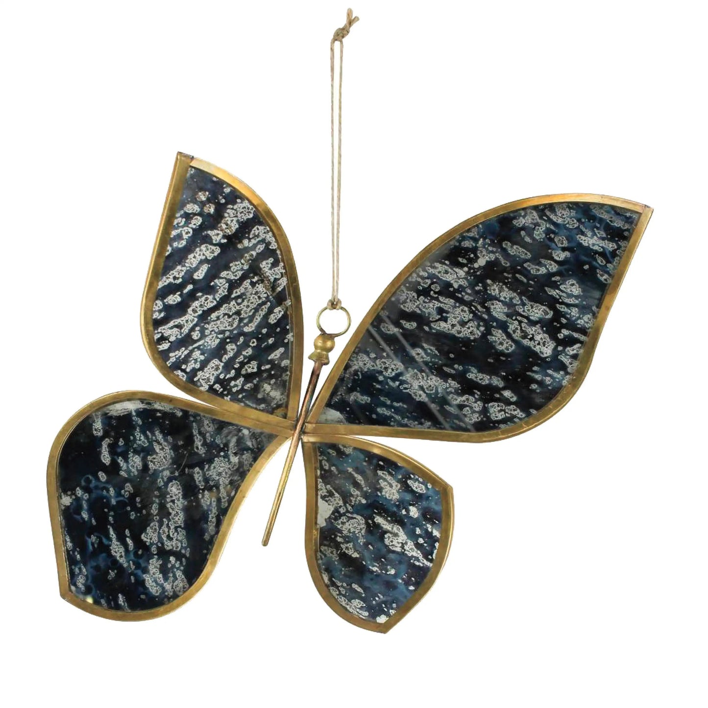 VivaTerra Glass Mirrored Hanging Butterfly