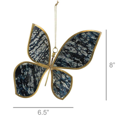 VivaTerra Glass Mirrored Hanging Butterfly