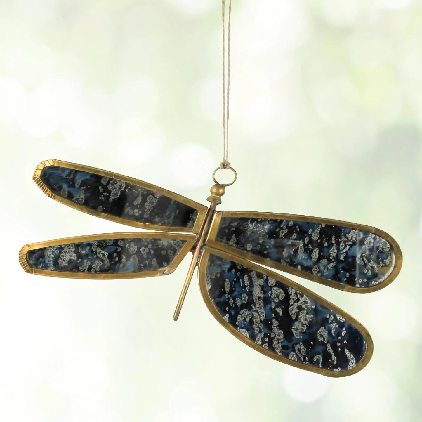 VivaTerra Glass Mirrored Hanging Dragonfly