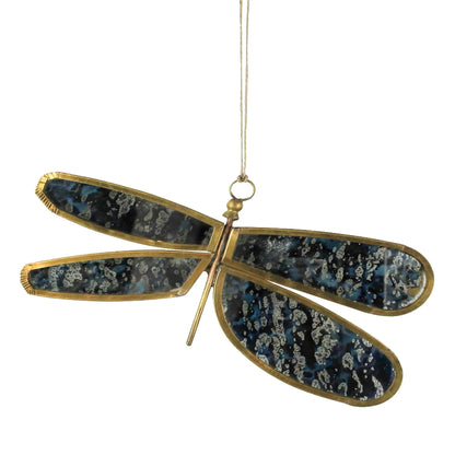 VivaTerra Glass Mirrored Hanging Dragonfly