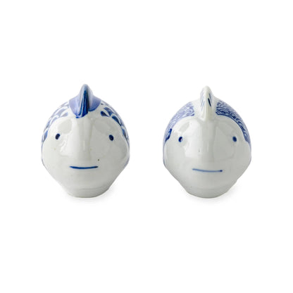 VivaTerra Blue Floating Ceramic Fish, Set of 2