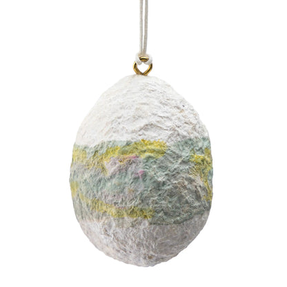 VivaTerra Fiber Mache Egg-shaped Ornaments, Set of 8