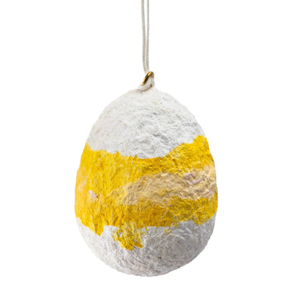 VivaTerra Fiber Mache Egg-shaped Ornaments, Set of 8