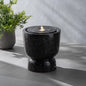 VivaTerra Sleek Black Modern Lighted Fountain