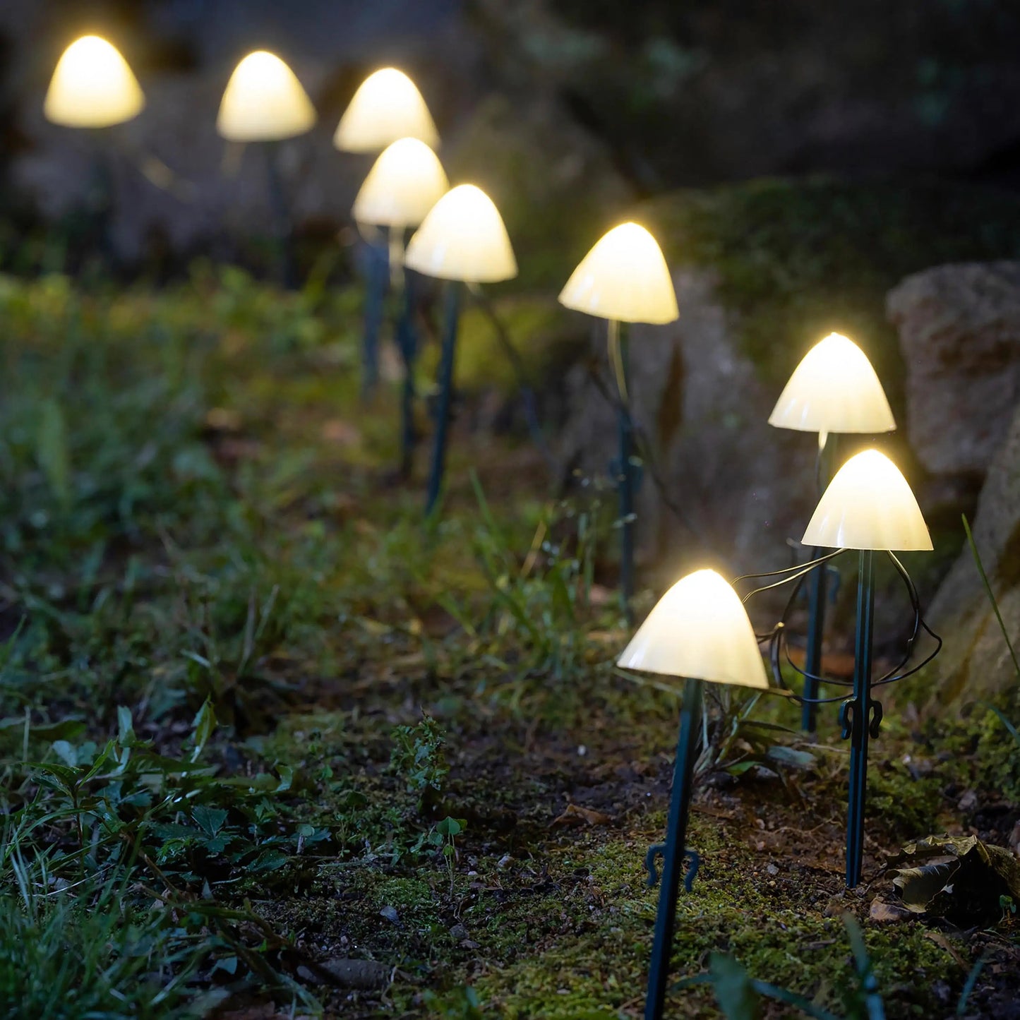 VivaTerra Solar Sprouting Mushroom String Lights