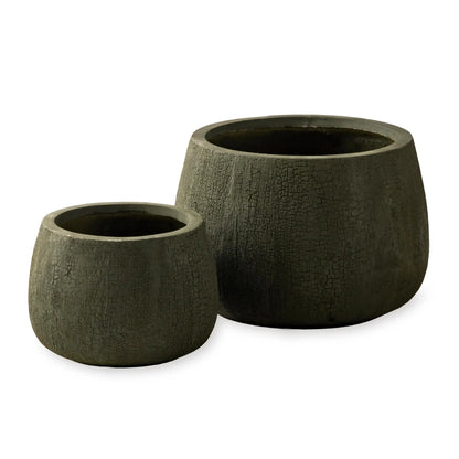 VivaTerra Fiber Clay Planters, Set of 2