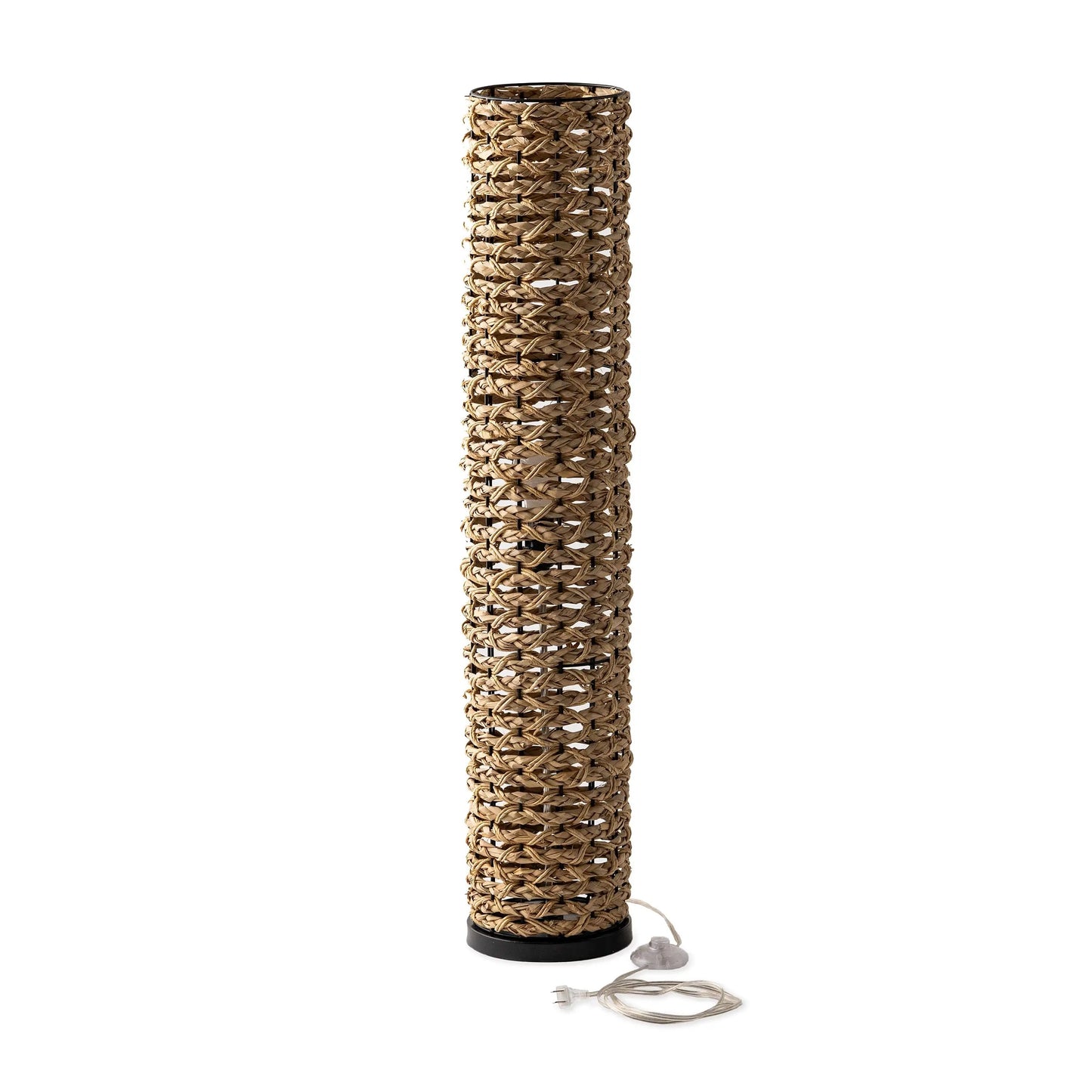 VivaTerra Woven Cattail Column Floor Lamp