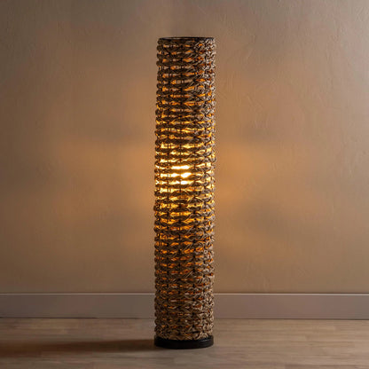 VivaTerra Woven Cattail Column Floor Lamp