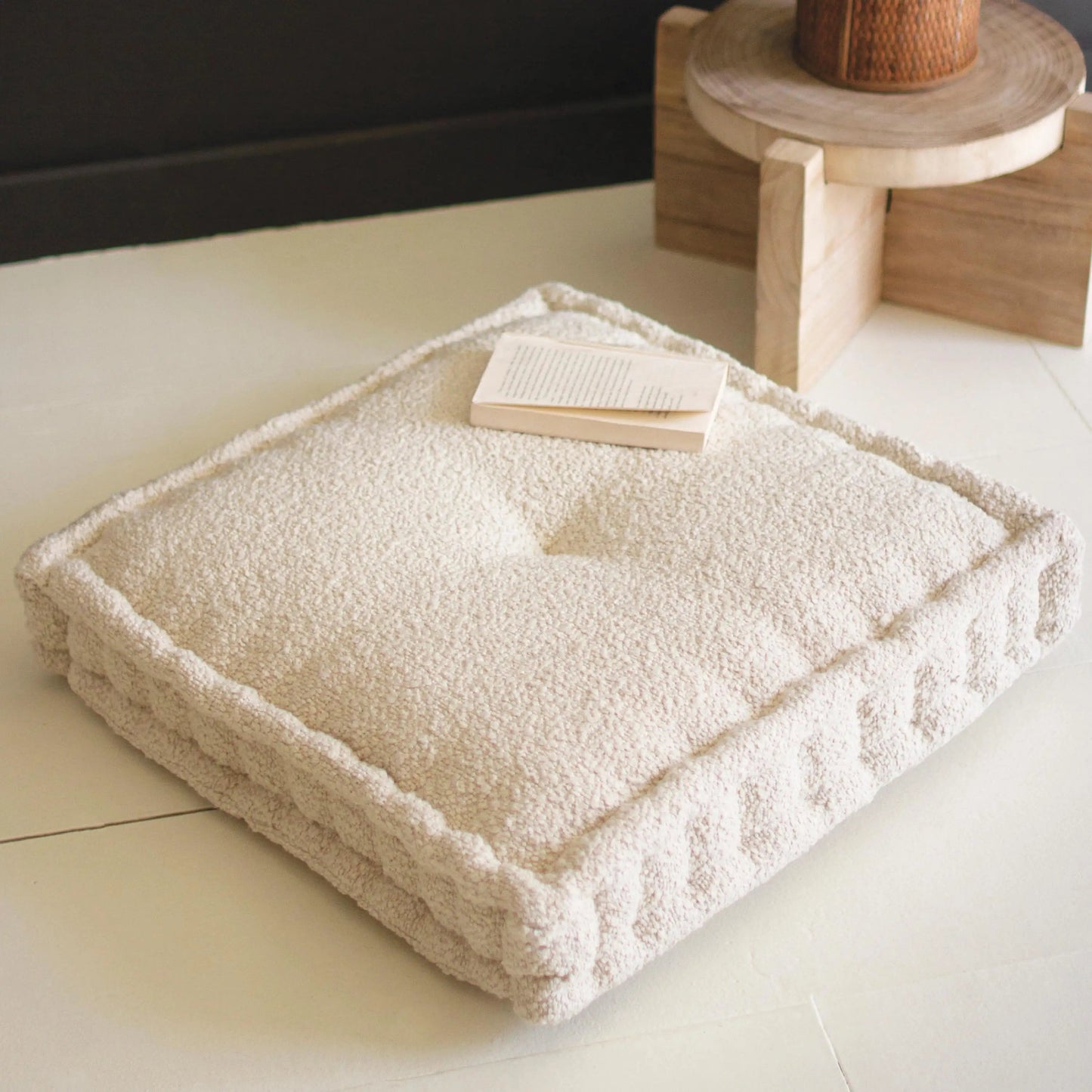 VivaTerra TPearl Bouclé Square Floor Cushion