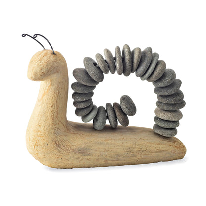 VivaTerra Handcrafted Snail Stone Statue