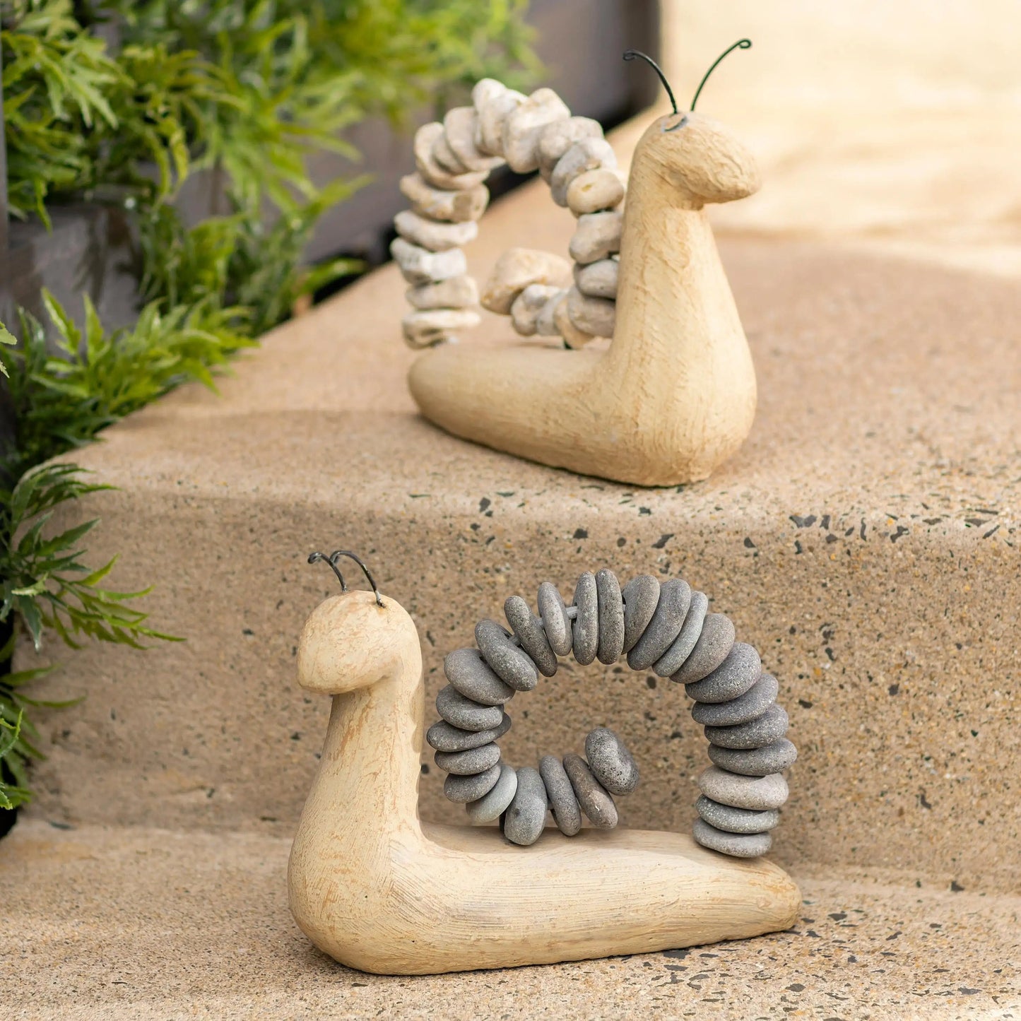 VivaTerra Handcrafted Snail Stone Statue