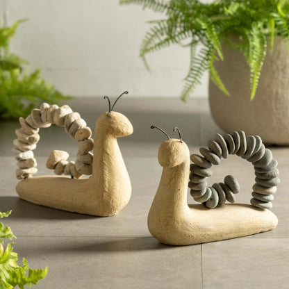 VivaTerra Handcrafted Snail Stone Statue