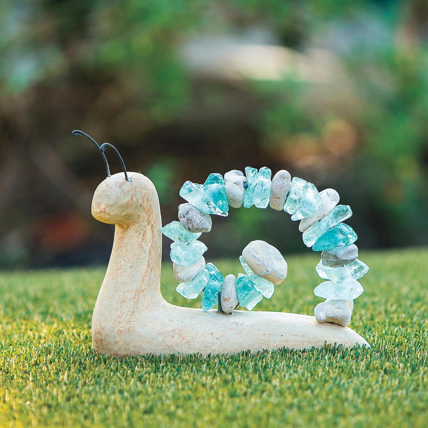 VivaTerra Handcrafted Snail Stone Statue