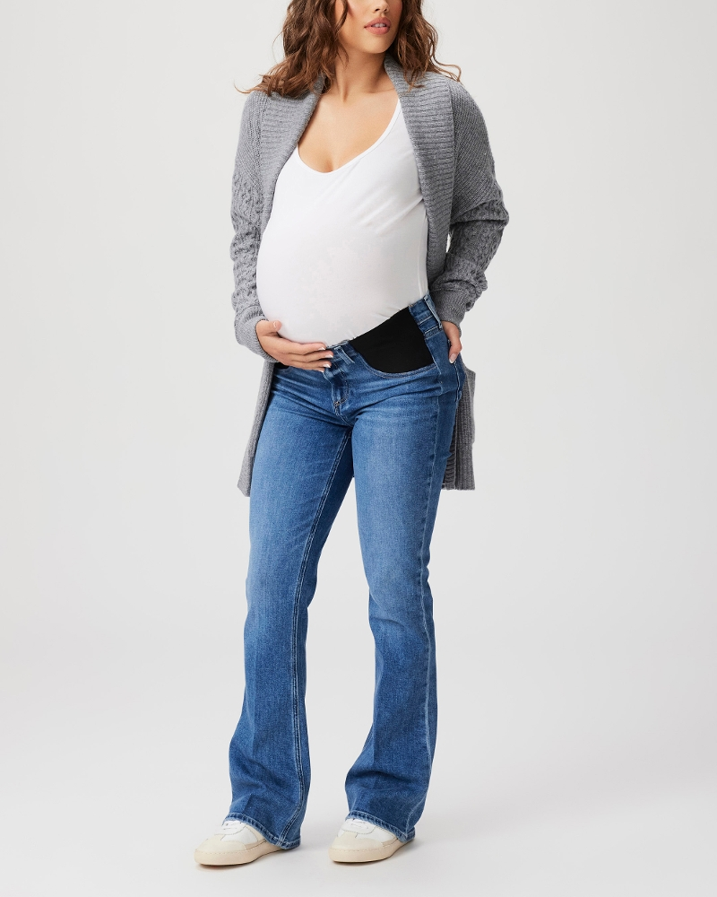 Paige Women's High Rise Laurel Canyon 32" Maternity - Rock Show Distressed