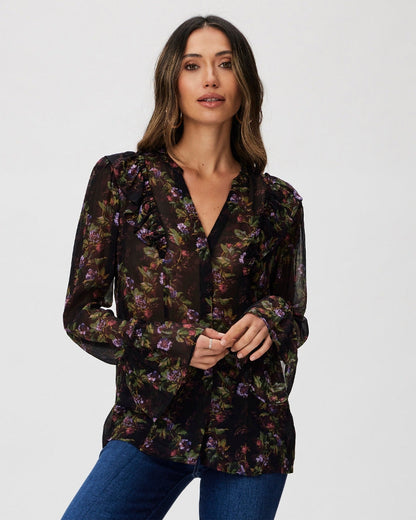 Paige Women's Tuscany Blouse - Black Multi Silk