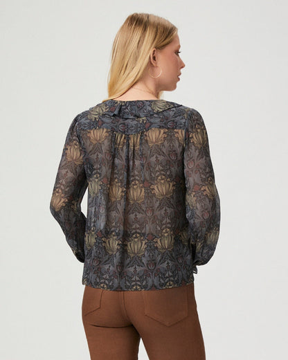 Paige Women's Morris & Co. // Ilara Blouse - Charcoal/Iced Slate Silk