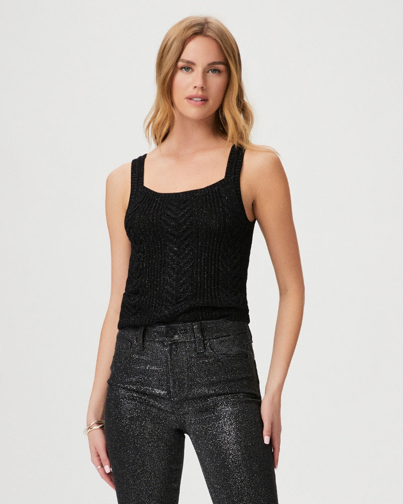 Paige Women's Yuka Sweater Tank - Black Sparkle