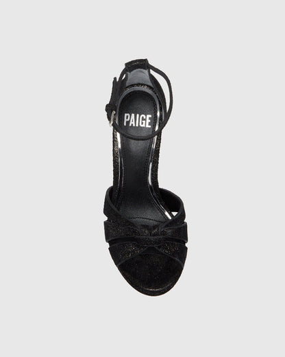 Paige Women's Val Sandal - Black Shimmer Suede