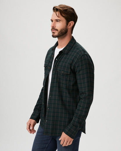 Paige Men's Everett Shirt - Emerald Haze