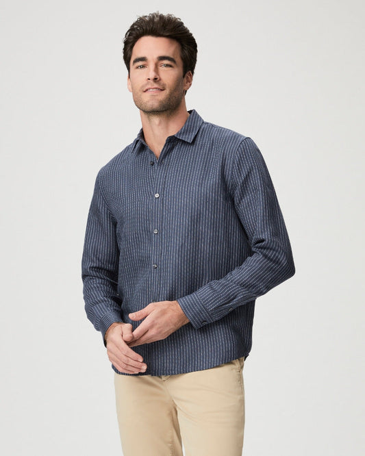 Paige Men's Peters Shirt - Blue Nights