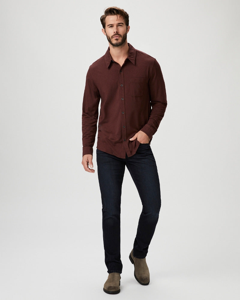 Paige Men's Stockton Button Up - Deep Aubergine