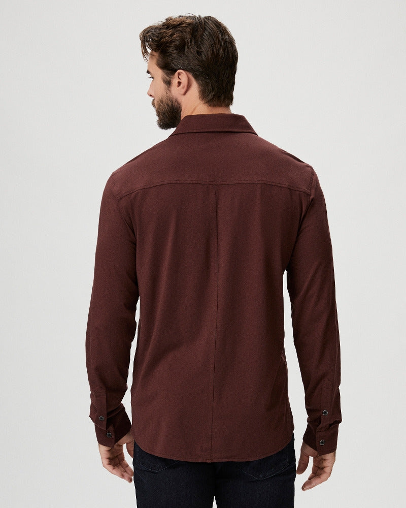 Paige Men's Stockton Button Up - Deep Aubergine