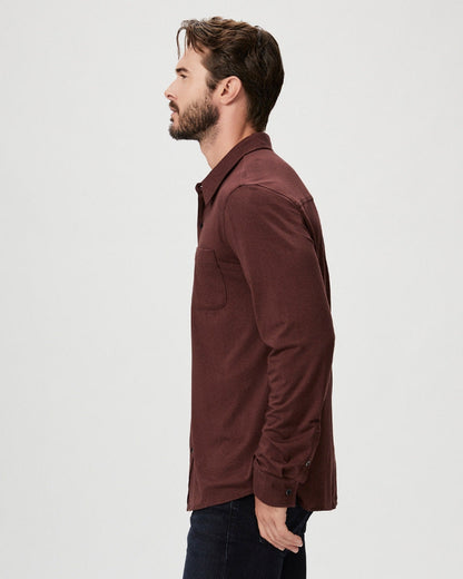 Paige Men's Stockton Button Up - Deep Aubergine